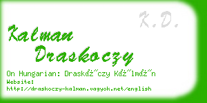 kalman draskoczy business card